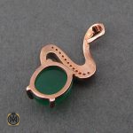 3 مدال عقیق سبز زنانه طرح ژینوس - کد 3048 - تصویر 3