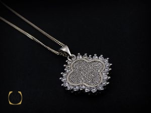 3050 مدال نقره زنانه طرح شبنم - کد 3050 - تصویر 5