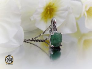 3061 مدال زمرد اصل زنانه طرح آنیل - کد 3061 - تصویر 4