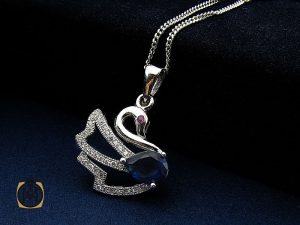 3069 مدال نقره زنانه طرح قو - کد 3069 - تصویر 5