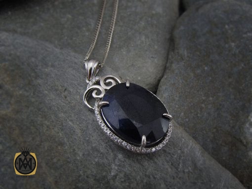 مدال یاقوت کبود زنانه طرح پادینا - کد 3075 - تصویر 5