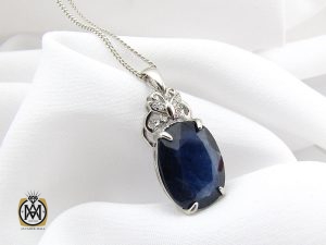3081 مدال یاقوت کبود زنانه طرح دُرین - کد 3081 - تصویر 5