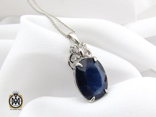 مدال یاقوت کبود زنانه طرح دُرین - کد 3081 - تصویر 5