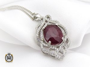 3082 مدال یاقوت سرخ زنانه طرح دریتا - کد 3082 - تصویر 5