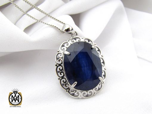 مدال یاقوت کبود زنانه مرغوب و معدنی طرح دلارام - کد 3083 - تصویر 5