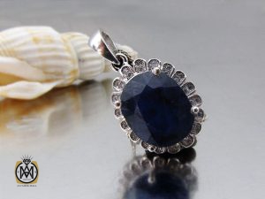 مدال یاقوت کبود زنانه طرح ژینا - کد 3087 - تصویر 5