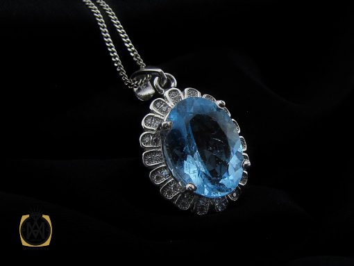 3088 مدال توپاز آبی زنانه طرح سارا - کد 3088 - تصویر 5