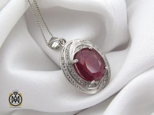 3091 مدال یاقوت سرخ زنانه طرح شادی - کد 3091 - تصویر 5