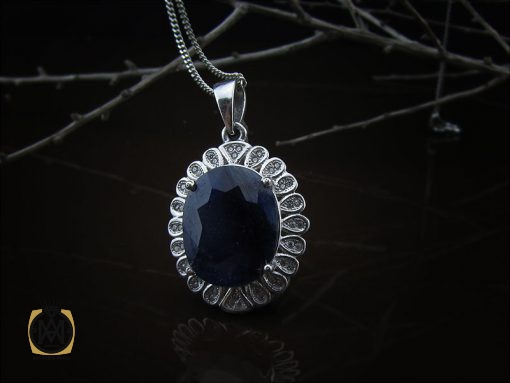 مدال یاقوت کبود زنانه طرح کیمیا - کد 3093 - تصویر 5