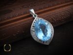 مدال توپاز آبی زنانه طرح مانیا - کد 3095 - تصویر 5