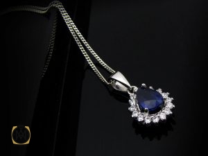 3096 مدال یاقوت کبود زنانه طرح ماهک - کد 3096 - تصویر 5