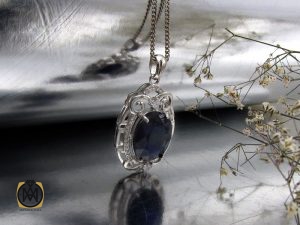 3098 مدال یاقوت کبود زنانه طرح ملیکا - کد 3098 - تصویر 5