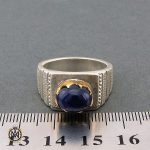 انگشتر یاقوت کبود استار مردانه - کد 8402 - تصویر 4