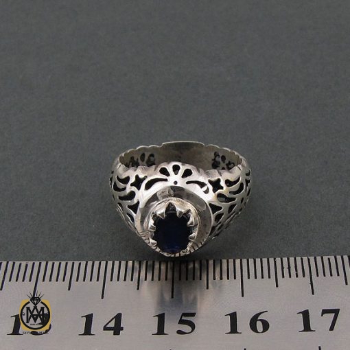 انگشتر یاقوت کبود آفریقایی مردانه - کد 8403 - تصویر 4