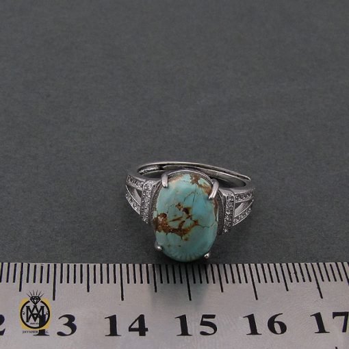 4 انگشتر فیروزه نیشابور زنانه اصل طرح آوا - کد 2075 - تصویر 4