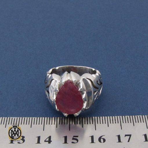انگشتر یاقوت سرخ آفریقایی مردانه - کد 8405 - تصویر 4