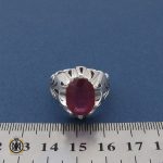 انگشتر یاقوت سرخ آفریقایی مردانه خوش رنگ - کد 8406 - تصویر 4