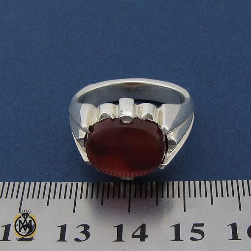 انگشتر عقیق یمن مردانه صفوی  - کد 8428 - تصویر 4