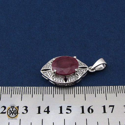 مدال یاقوت سرخ زنانه طرح پروا - کد 3076 - تصویر 5