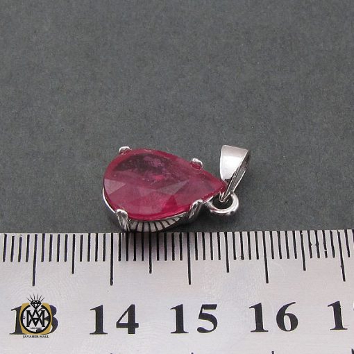 4 مدال یاقوت سرخ زنانه طرح ترگل - کد 3079 - تصویر 4