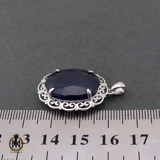 مدال یاقوت کبود زنانه مرغوب و معدنی طرح دلارام - کد 3083 - تصویر 4