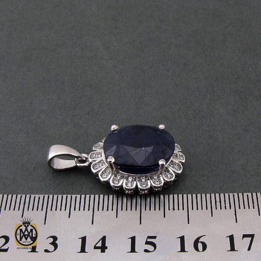 مدال یاقوت کبود زنانه طرح ژینا - کد 3087 - تصویر 4