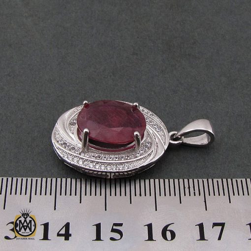 4 مدال یاقوت سرخ زنانه طرح شادی - کد 3091 - تصویر 4