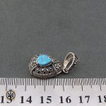 4 مدال فیروزه نیشابوری و مارکازیت زنانه طرح فرانک - کد 3092 - تصویر 4