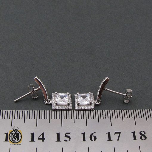 گوشواره نقره زنانه طرح آفرین - کد 5038 - تصویر 4