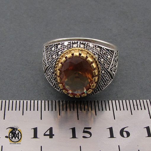 انگشتر زولتنایت و مارکازیت نقره مردانه - کد 8435 - تصویر 4