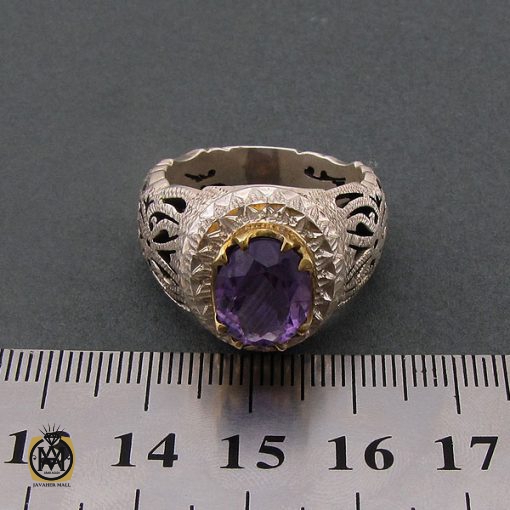 انگشتر آمتیست ارزشمند مردانه - کد 8459 - تصویر 4