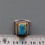 انگشتر فیروزه نیشابوری ارزشمند مردانه دست ساز - کد 8489 - تصویر 4
