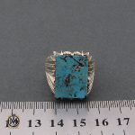 4 انگشتر فیروزه نیشابوری درشت و مرغوب مردانه دست ساز - کد 8493 - تصویر 4