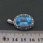 4 مدال توپاز آبی زنانه طرح دنیز - کد 3084 - تصویر 4