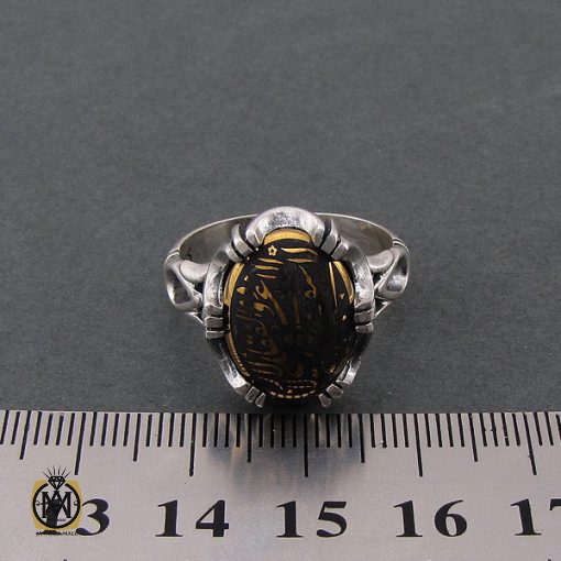 انگشتر حدید سینی با حکاکی لا فتی الا علی لا سیف الا ذوالفقار مردانه - کد 8362 - تصویر 4