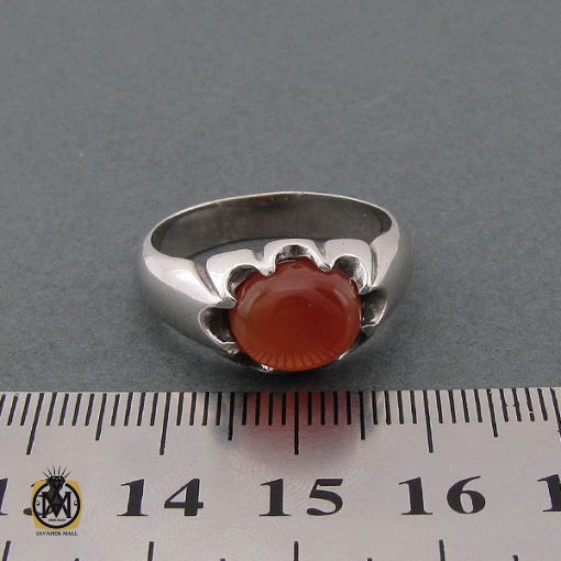انگشتر عقیق یمن شرف الشمس مردانه رکاب صفوی - کد 8497 - تصویر 4