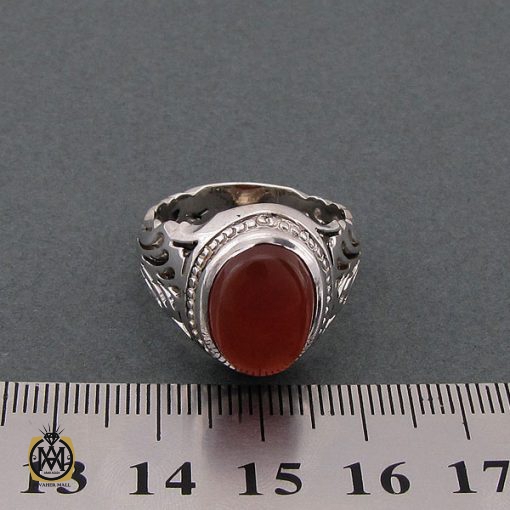 انگشتر عقیق یمن مردانه دست ساز - کد 8499 - تصویر 4