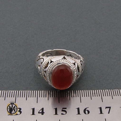 انگشتر عقیق یمن مردانه دست ساز - کد 8511 - تصویر 4