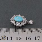 4 مدال فیروزه نیشابوری زنانه طرح غنچه - کد 3105 - تصویر 4