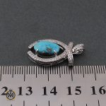 4 مدال فیروزه نیشابوری زنانه طرح فرناز - کد 3107 - تصویر 4