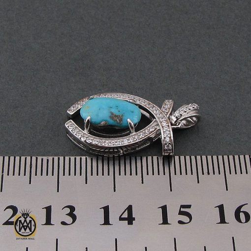 مدال فیروزه نیشابوری زنانه طرح فرناز - کد 3107 - تصویر 4