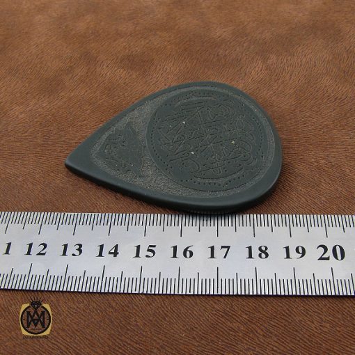 4 نگین تک یشم اشکی با حکاکی سوره الرحمن - کد 9028 - تصویر 4