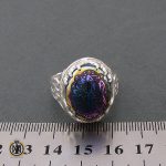 انگشتر حدید سینی با حکاکی ولایه علی بن ابی طالب مردانه - کد 8370 - تصویر 4