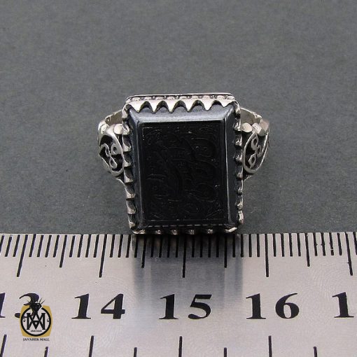 انگشتر حدید سینی با حکاکی ان الحسین مصباح الهدی وسفینه النجاه مردانه - کد 8371 - تصویر 4