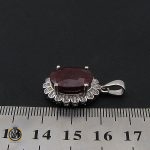 4 مدال یاقوت سرخ معدنی زنانه طرح دنیا - کد 3117 - تصویر 4