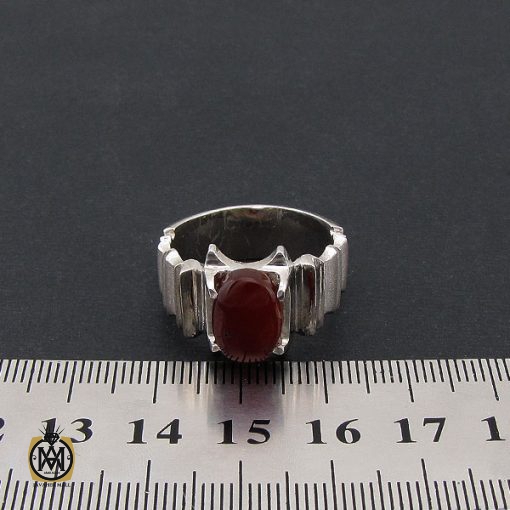 انگشتر عقیق یمن مردانه رکاب هنر دست استاد قاسمی - کد 8521 - تصویر 4