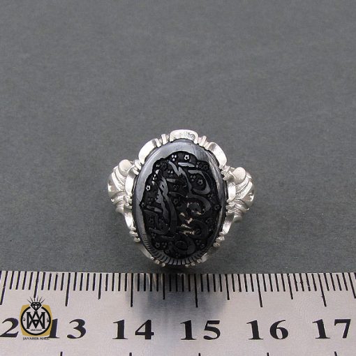 4 انگشتر حدید سینی با حکاکی ان الحسین مصباح الهدی وسفینه النجاه مردانه - کد 8373 - تصویر 4