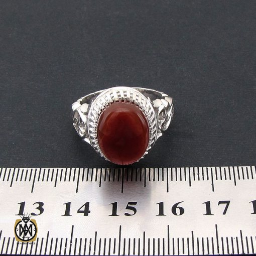 4 انگشتر عقیق یمن مردانه دست ساز - کد 8528 - تصویر 4