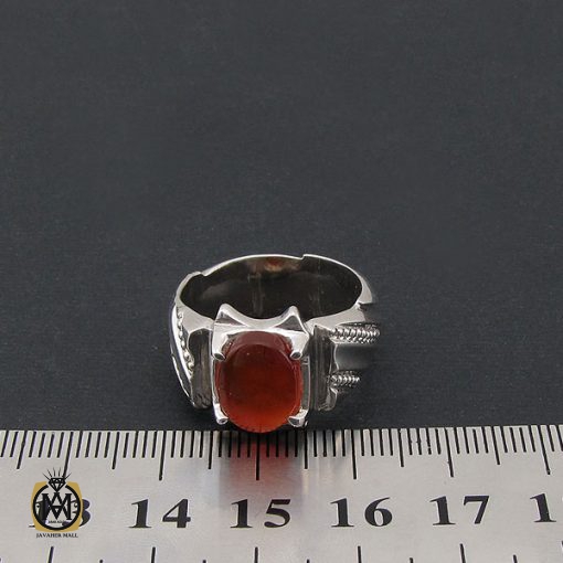 انگشتر عقیق یمن مردانه دست ساز - کد 8529 - تصویر 4