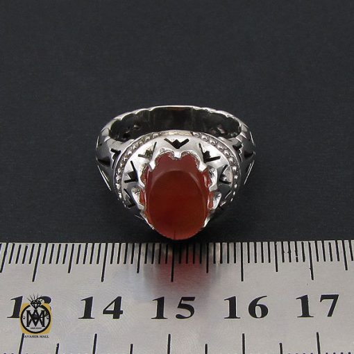 انگشتر عقیق یمن مردانه دست ساز - کد 8531 - تصویر 4